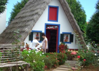house, madeira, portugal, island, vacations, summer, thatched roof, tourism, nature, garden
