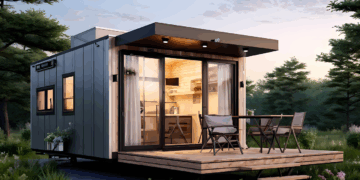 ai generated, house, building, facade, architecture, minimalist, living, small space, sustainable, downsizing, cozy, home, compact living