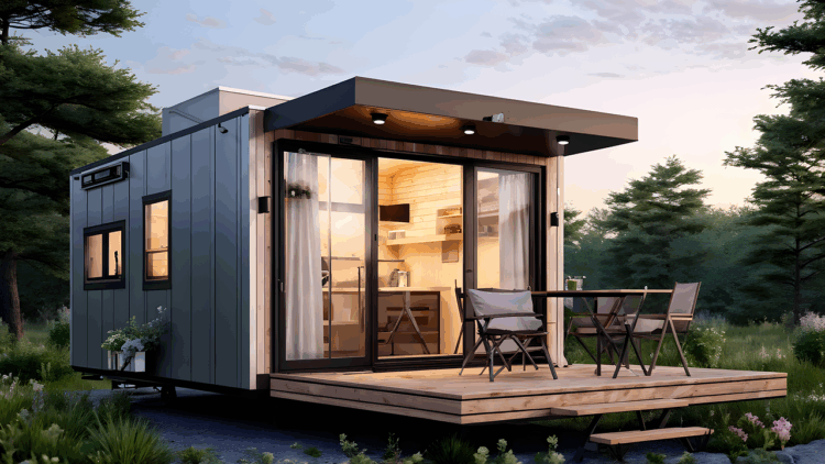 ai generated, house, building, facade, architecture, minimalist, living, small space, sustainable, downsizing, cozy, home, compact living