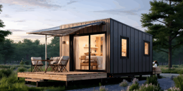 ai generated, house, building, facade, architecture, minimalist, living, small space, sustainable, downsizing, cozy, home, compact living