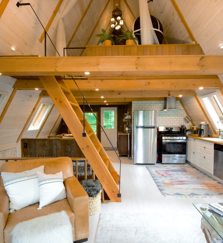 white couch beside brown wooden table