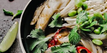 vegetables on cook pot