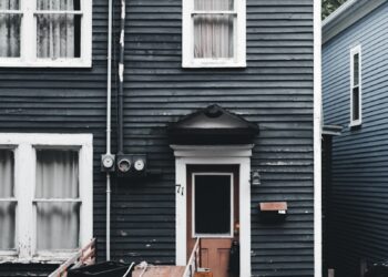 blue and white wooden house