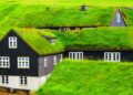 white and black house on green grass field