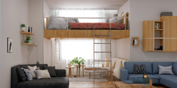 ai generated, bedroom, bed, house, building, architecture, minimalist, living, small space, sustainable, downsizing, cozy, home, compact living