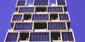 A very tall building with lots of windows