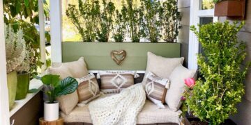 a couch with pillows and pillows